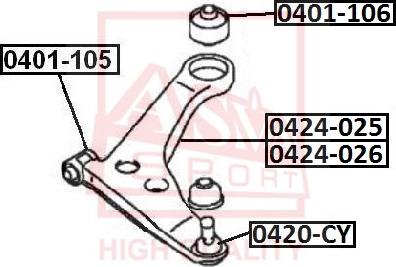 ASVA 0424-011 - Track Control Arm autospares.lv