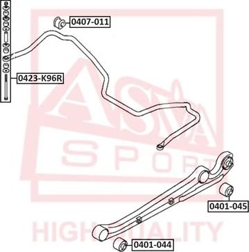 ASVA 0423-K96R - Rod / Strut, stabiliser autospares.lv