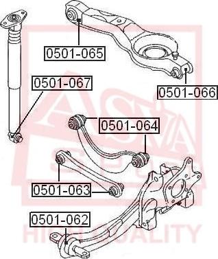 ASVA 0501-065 - Bush of Control / Trailing Arm autospares.lv