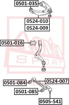 ASVA 0501-085 - Bush of Control / Trailing Arm autospares.lv