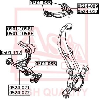 ASVA 0501-105BL - Bush of Control / Trailing Arm autospares.lv