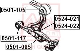 ASVA 0501-105 - Bush of Control / Trailing Arm autospares.lv