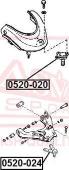 ASVA 0520-020 - Ball Joint autospares.lv