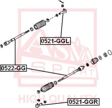 ASVA 0521-GGL - Tie Rod End autospares.lv