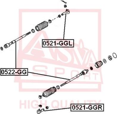 ASVA 0521-GGR - Tie Rod End autospares.lv