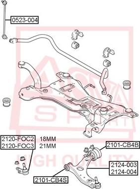 ASVA 0523-004 - Rod / Strut, stabiliser autospares.lv