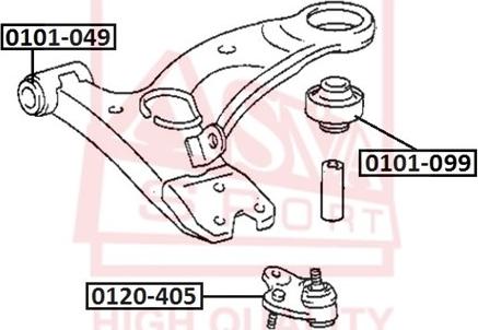 ASVA 0101-099 - Bush of Control / Trailing Arm autospares.lv