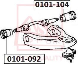 ASVA 0101-104 - Bush of Control / Trailing Arm autospares.lv