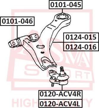 ASVA 0101-046 - Bush of Control / Trailing Arm autospares.lv