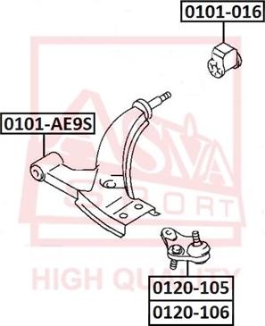 ASVA 0101-016 - Bush of Control / Trailing Arm autospares.lv