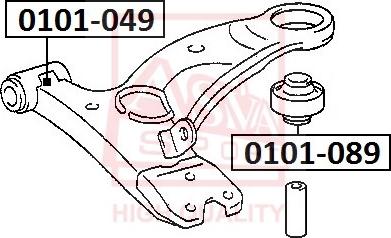 ASVA 0101-089 - Bush of Control / Trailing Arm autospares.lv