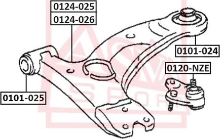 ASVA 0101-025 - Bush of Control / Trailing Arm autospares.lv