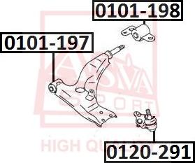 ASVA 0101-198 - Bush of Control / Trailing Arm autospares.lv