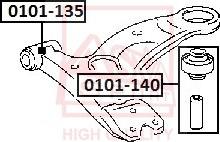 ASVA 0101-140 - Bush of Control / Trailing Arm autospares.lv