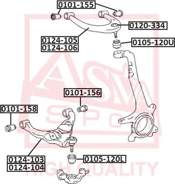 ASVA 0101-155 - Bush of Control / Trailing Arm autospares.lv