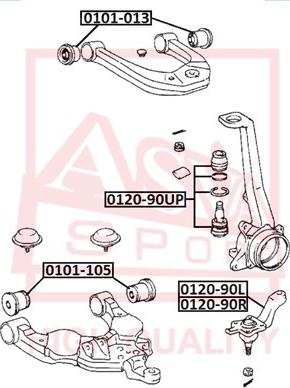 ASVA 0120-90L - Ball Joint autospares.lv