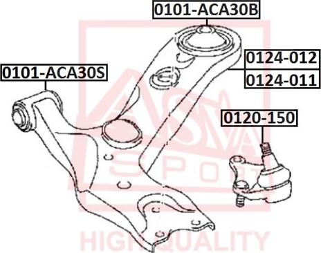 ASVA 0101-ACA30S - Bush of Control / Trailing Arm autospares.lv