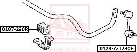 ASVA 0123-ZZT230R - Rod / Strut, stabiliser autospares.lv