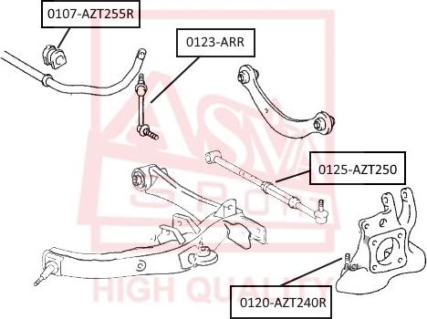 ASVA 0123-ARR - Rod / Strut, stabiliser autospares.lv