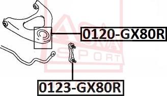 ASVA 0123-GX80R - Rod / Strut, stabiliser autospares.lv