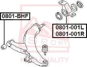 ASVA 0801-001L - Bush of Control / Trailing Arm autospares.lv