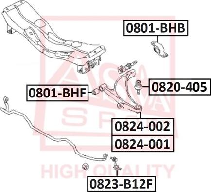 ASVA 0801-BHB - Bush of Control / Trailing Arm autospares.lv