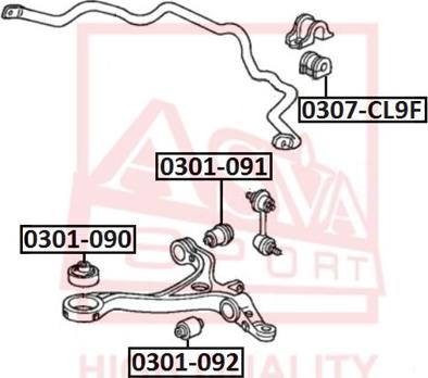 ASVA 0301-090 - Bush of Control / Trailing Arm autospares.lv