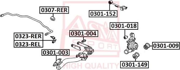 ASVA 0301-004 - Bush of Control / Trailing Arm autospares.lv