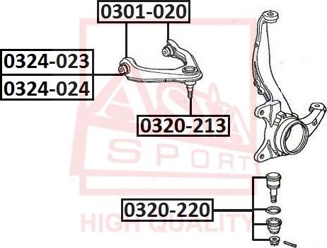 ASVA 0301-020 - Bush of Control / Trailing Arm autospares.lv