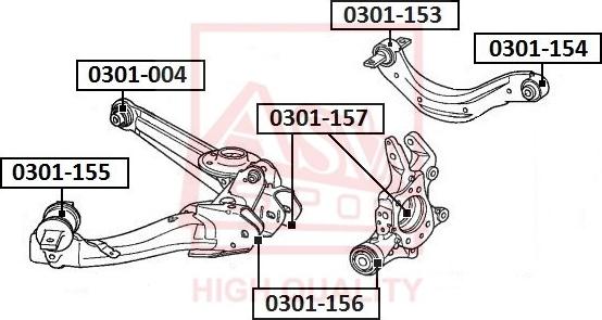 ASVA 0301-153 - Bush of Control / Trailing Arm autospares.lv