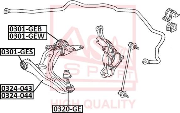 ASVA 0301-GEB - Bush of Control / Trailing Arm autospares.lv