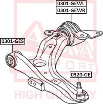 ASVA 0301-GES - Bush of Control / Trailing Arm autospares.lv