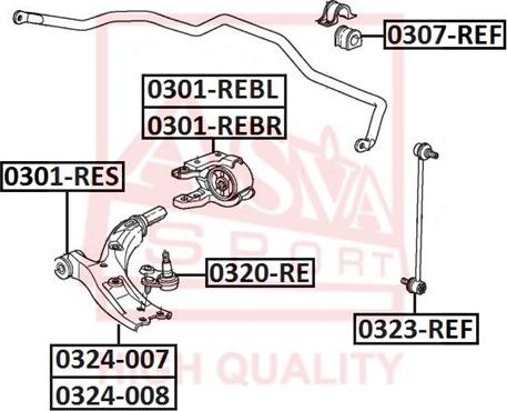 ASVA 0301-REBL - Bush of Control / Trailing Arm autospares.lv