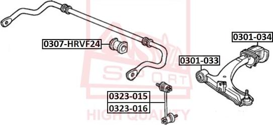 ASVA 0307-HRVF24 - Bearing Bush, stabiliser autospares.lv