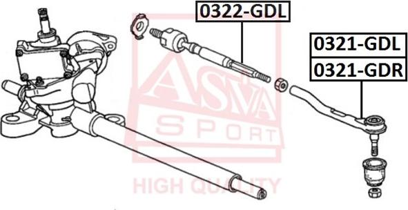 ASVA 0321-GDL - Tie Rod End autospares.lv