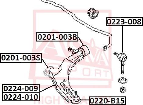 ASVA 0201-003B - Bush of Control / Trailing Arm autospares.lv