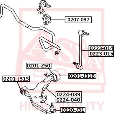 ASVA 0201-J31S - Bush of Control / Trailing Arm autospares.lv