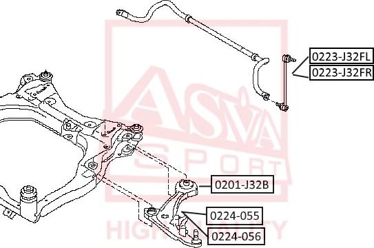 ASVA 0201-J32B - Bush of Control / Trailing Arm autospares.lv