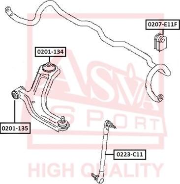 ASVA 0223-C11 - Rod / Strut, stabiliser autospares.lv