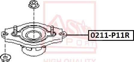 ASVA 0211-P11R - Top Strut Mounting autospares.lv