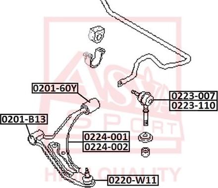 ASVA 0224-002 - Track Control Arm autospares.lv