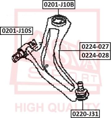 ASVA 0224-027 - Track Control Arm autospares.lv