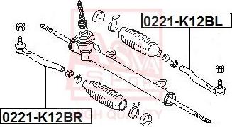 ASVA 0221-K12BR - Tie Rod End autospares.lv