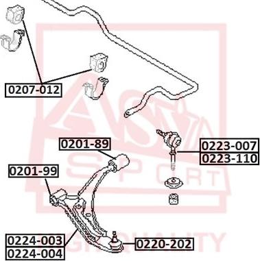 ASVA 0223-007 - Rod / Strut, stabiliser autospares.lv