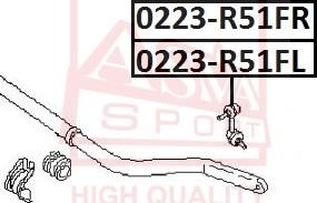 ASVA 0223-R51FR - Rod / Strut, stabiliser autospares.lv