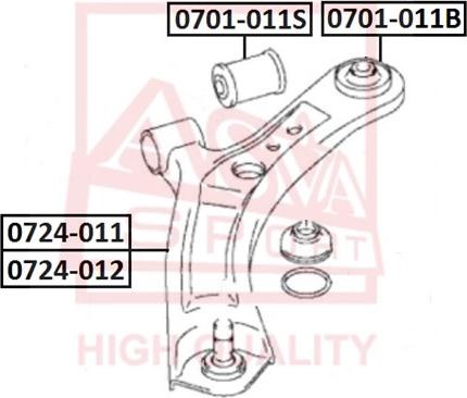 ASVA 0701-011B - Bush of Control / Trailing Arm autospares.lv