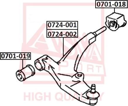 ASVA 0701-018 - Bush of Control / Trailing Arm autospares.lv