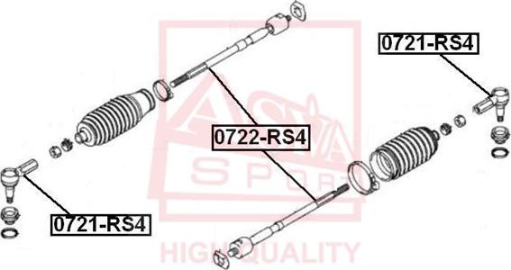 ASVA 0721-RS4 - Tie Rod End autospares.lv