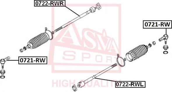 ASVA 0721-RW - Tie Rod End autospares.lv