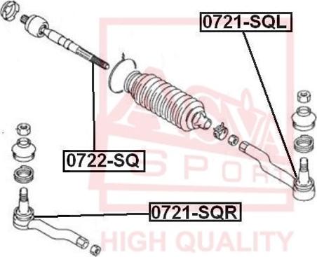 ASVA 0721-SQR - Tie Rod End autospares.lv